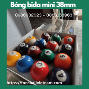 Bộ 16 bóng cho bàn bi-a bida mini bằng sứ thật kích thước 37~38mm