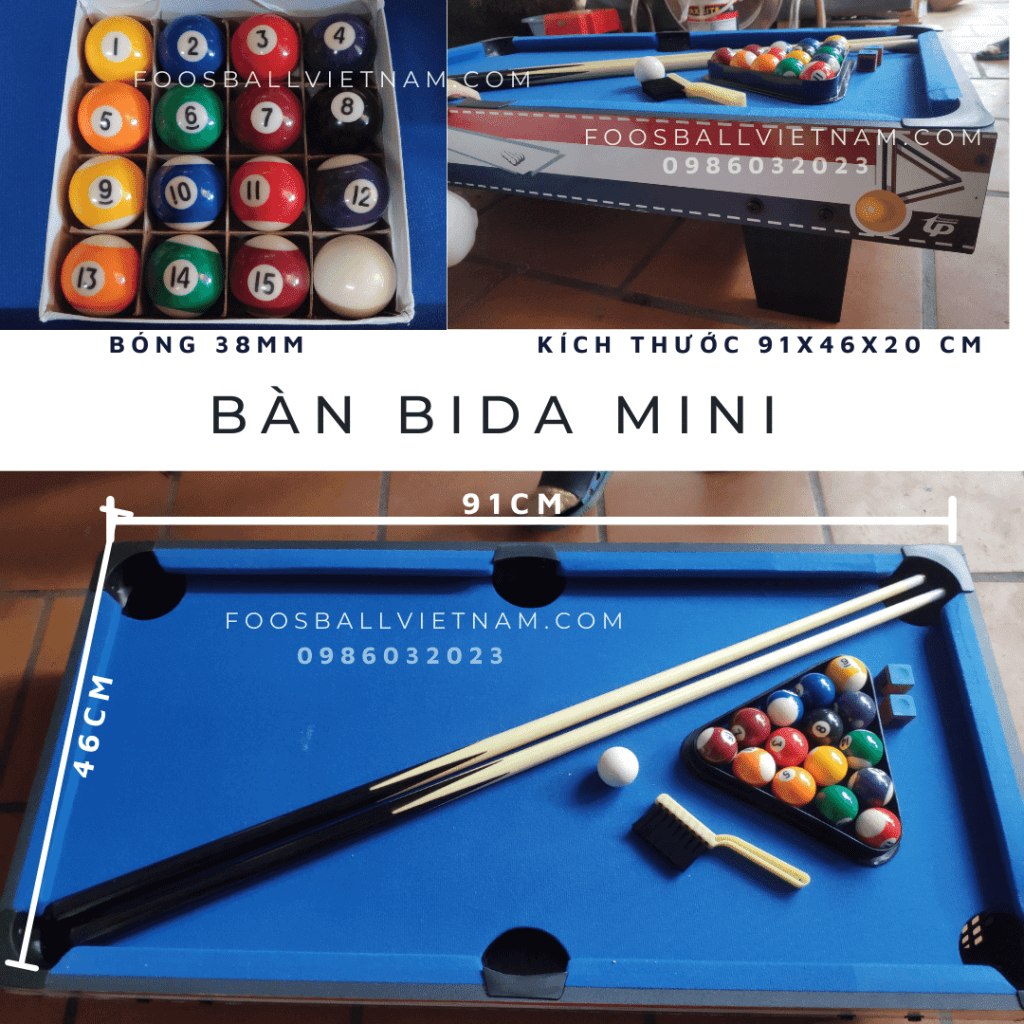 Bàn bi-a bida billiard mini giá rẻ cao cấp kích thước 91x46x20cm billiard ball 38mm 1 Bàn bi-a bida mini cao cấp giá rẻ