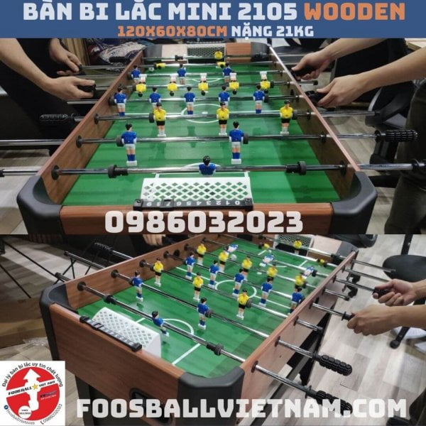 Bàn Bi lắc Mini 2105 Wooden Full 11 cầu thủ 120x60x80cm nặng 21kg