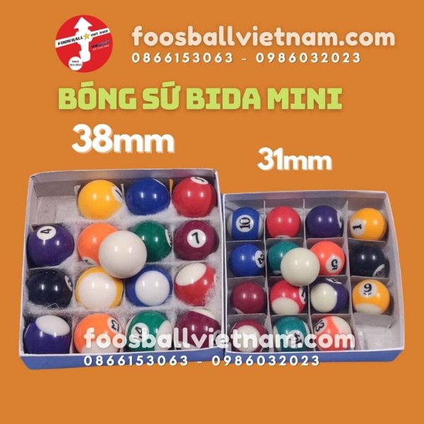 Bóng sứ bida mini 31 & 38 mm