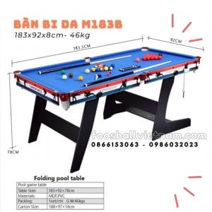 Bàn bi-a bida billiard mini M183A & M183B Kích thước 183x92x78cm - 46kg