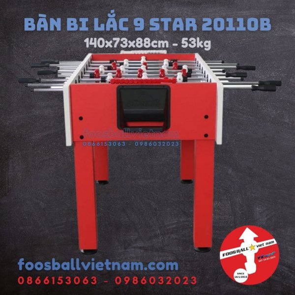 Bàn bi lắc 9 STAR ROBOT Red White 20110B