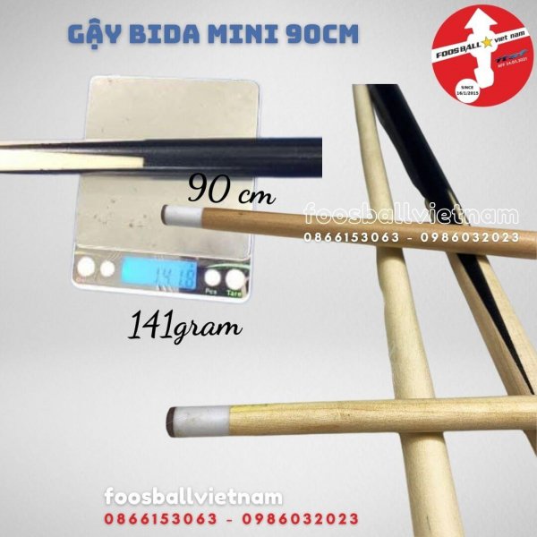 Phụ kiện cơ gậy bi a bida mini trẻ em giá rẻ loại 1 khúc dài 90cm, loại 2 khúc dài 1m08