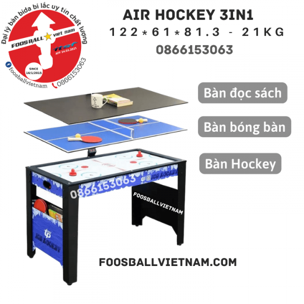 Bàn chơi khúc Côn Cầu, bàn bóng bàn, bàn đọc sách 3in1