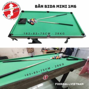 ban bida mini 1m6 chân gấp gọn
