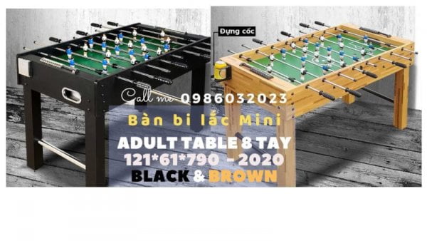 Bàn Bi Lắc Mini Adult Table 8 tay Black & Brown size 121*61*790cm